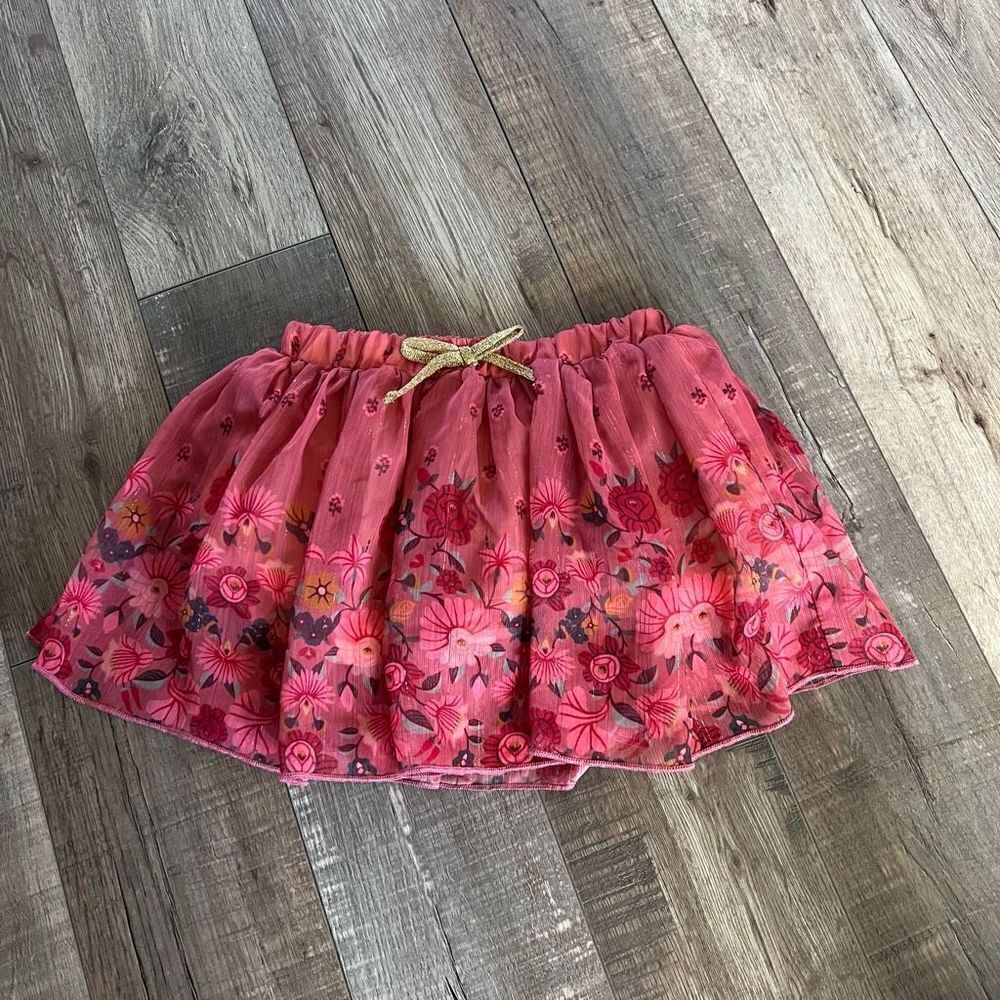 Peek Kids Size 12-18 Months Pink
Skirt Floral Stretch Waist Chiffon
Layered